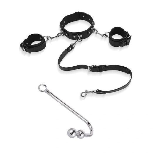 with and Collar Elegant 5334 Hook Anal Beaded Cuffs 0727